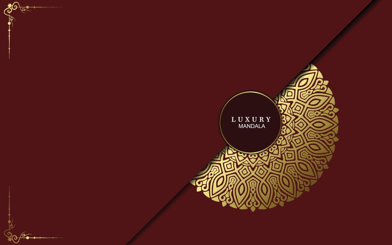 Fondo adornado de mandala de oro de lujo para invitación de boda, portada de libro vector