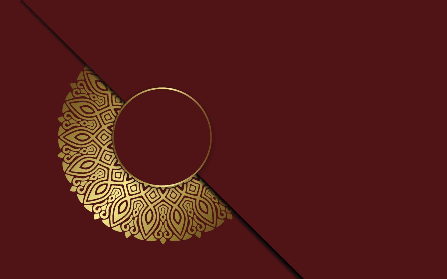 Fondo adornado de mandala de oro de lujo para invitación de boda, portada de libro vector