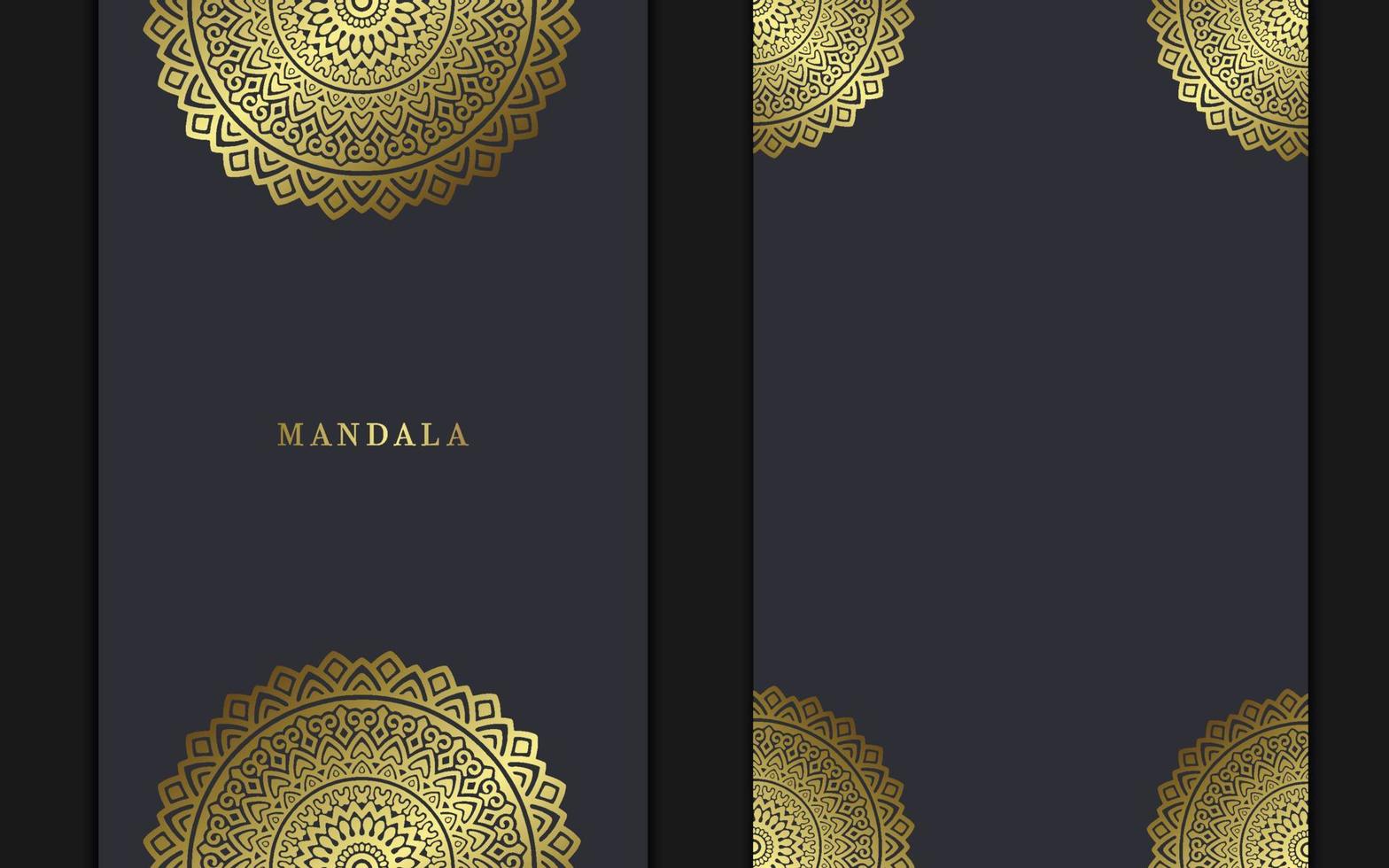 Fondo adornado de mandala de oro de lujo para invitación de boda, portada de libro vector