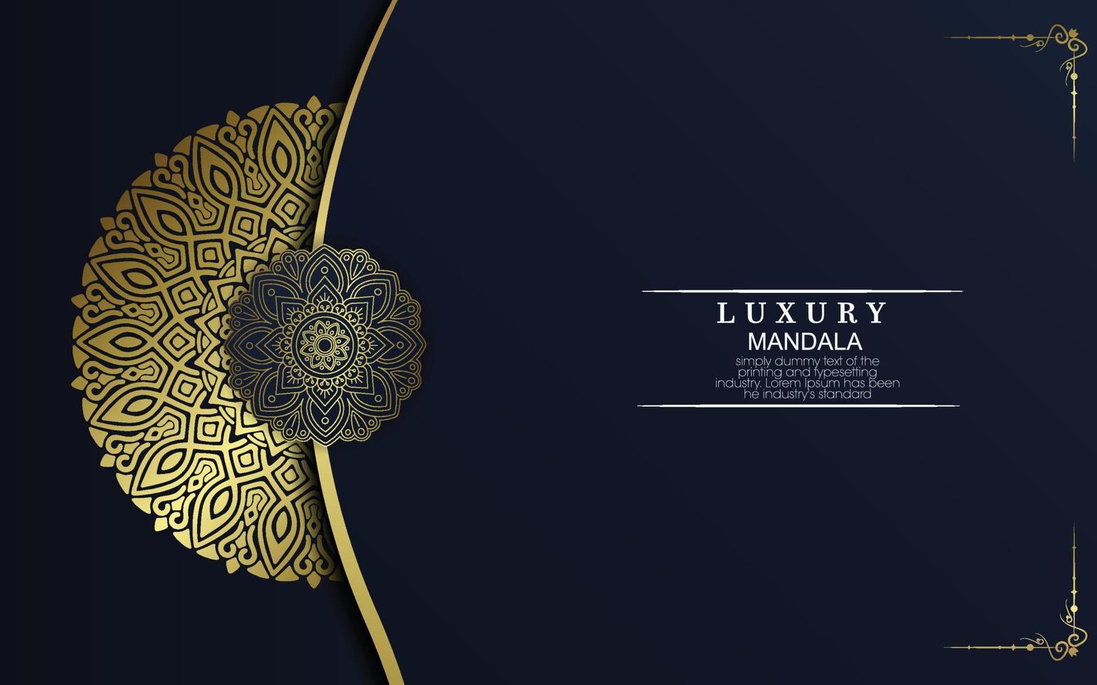 Luxury gold mandala ornate background for wedding invitation, book cover vector