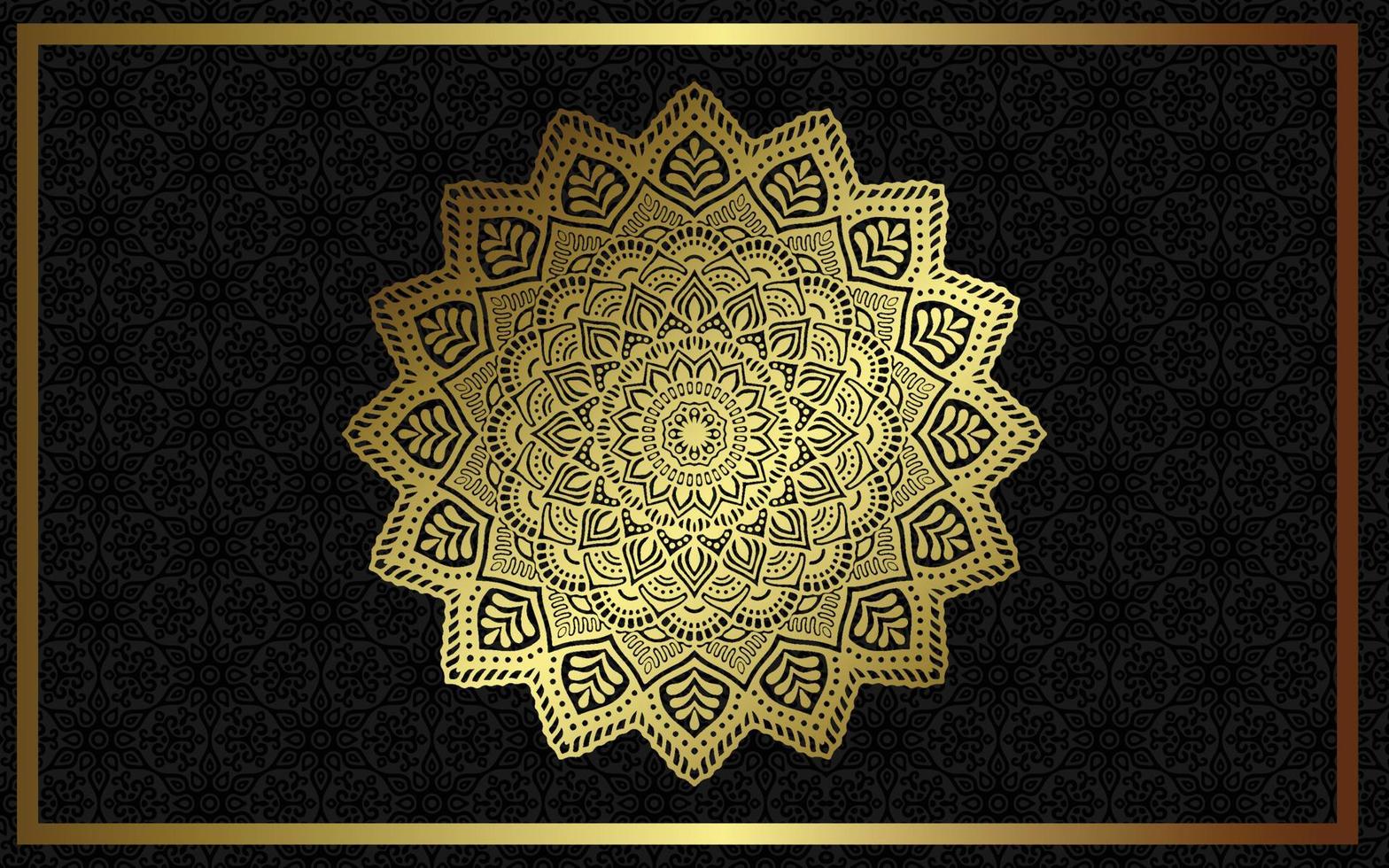 Fondo de mandala de lujo con patrón arabesco dorado estilo árabe islámico oriental. mandala decorativo de estilo Ramadán. mandala para imprimir, póster, portada, folleto, volante, pancarta vector