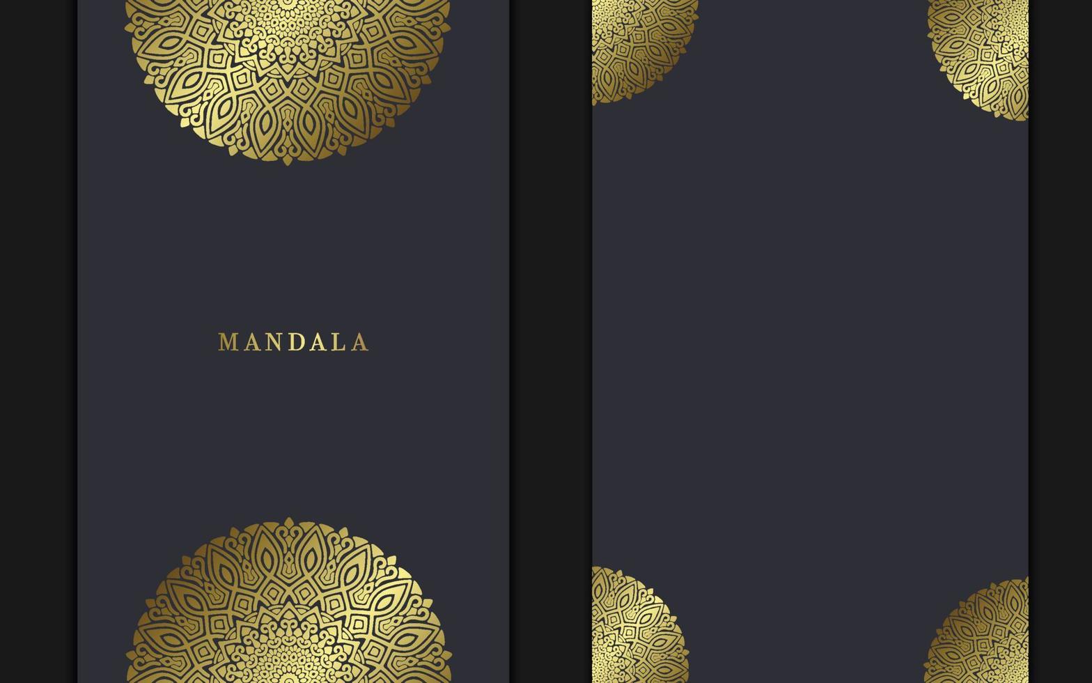 Fondo adornado de mandala de oro de lujo para invitación de boda, portada de libro vector