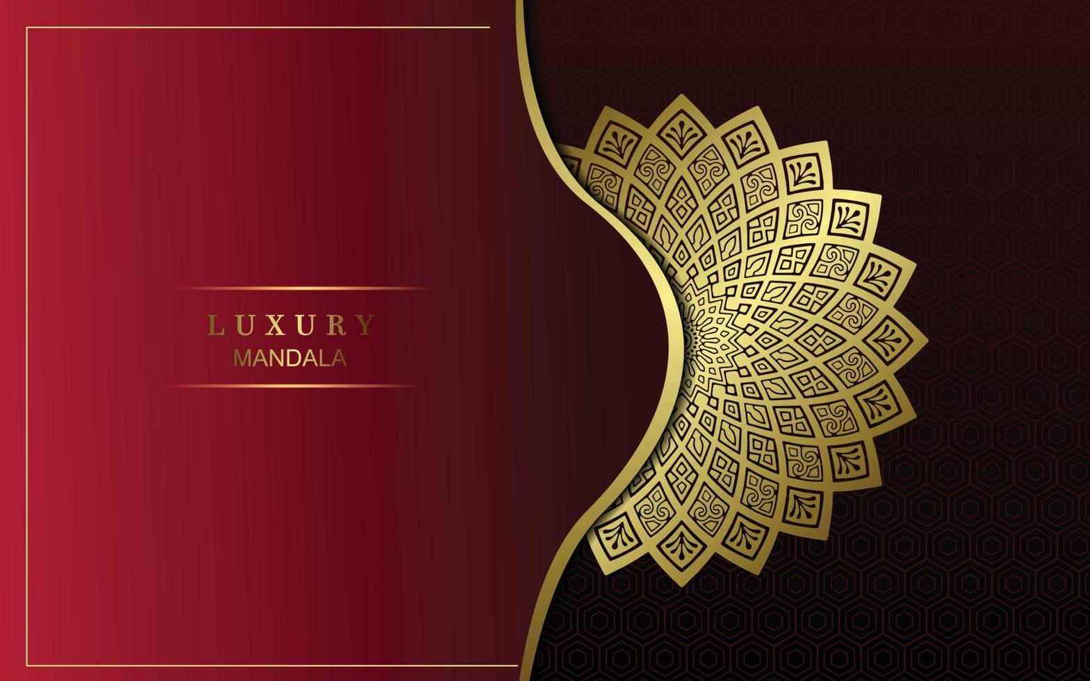 Luxury gold mandala ornate background for wedding invitation, book
