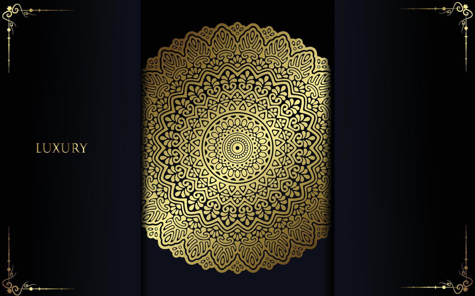 Fondo de mandala de lujo con patrón arabesco dorado estilo árabe islámico oriental. mandala decorativo de estilo Ramadán. mandala para imprimir, póster, portada, folleto, volante, pancarta vector