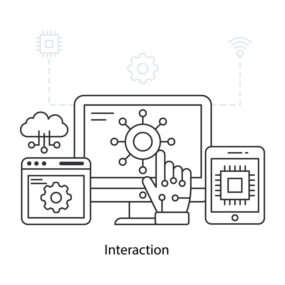 Trendy design illustration of interaction vector