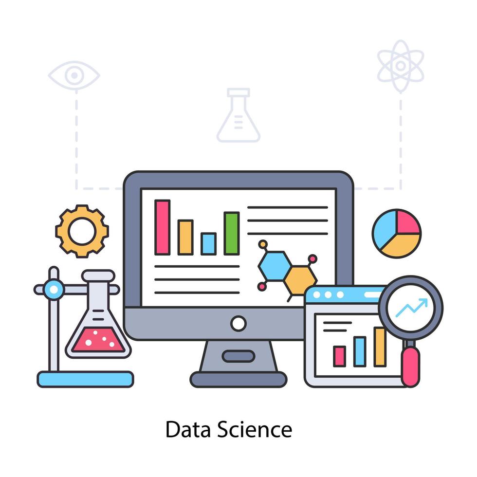 An editable design illustration of data science vector