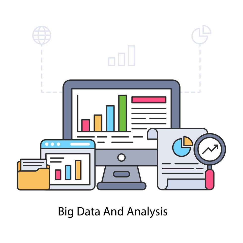 A perfect design illustration of big data analysis vector