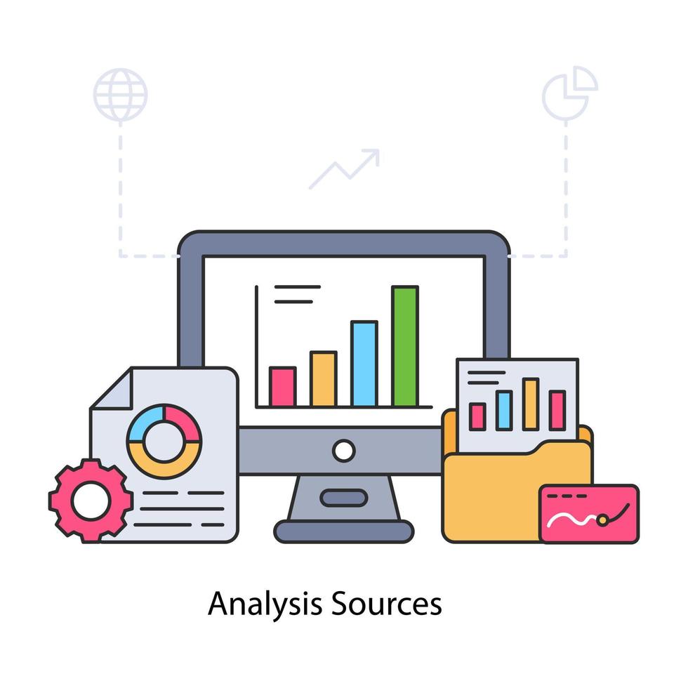 A perfect design illustration of analysis sources vector