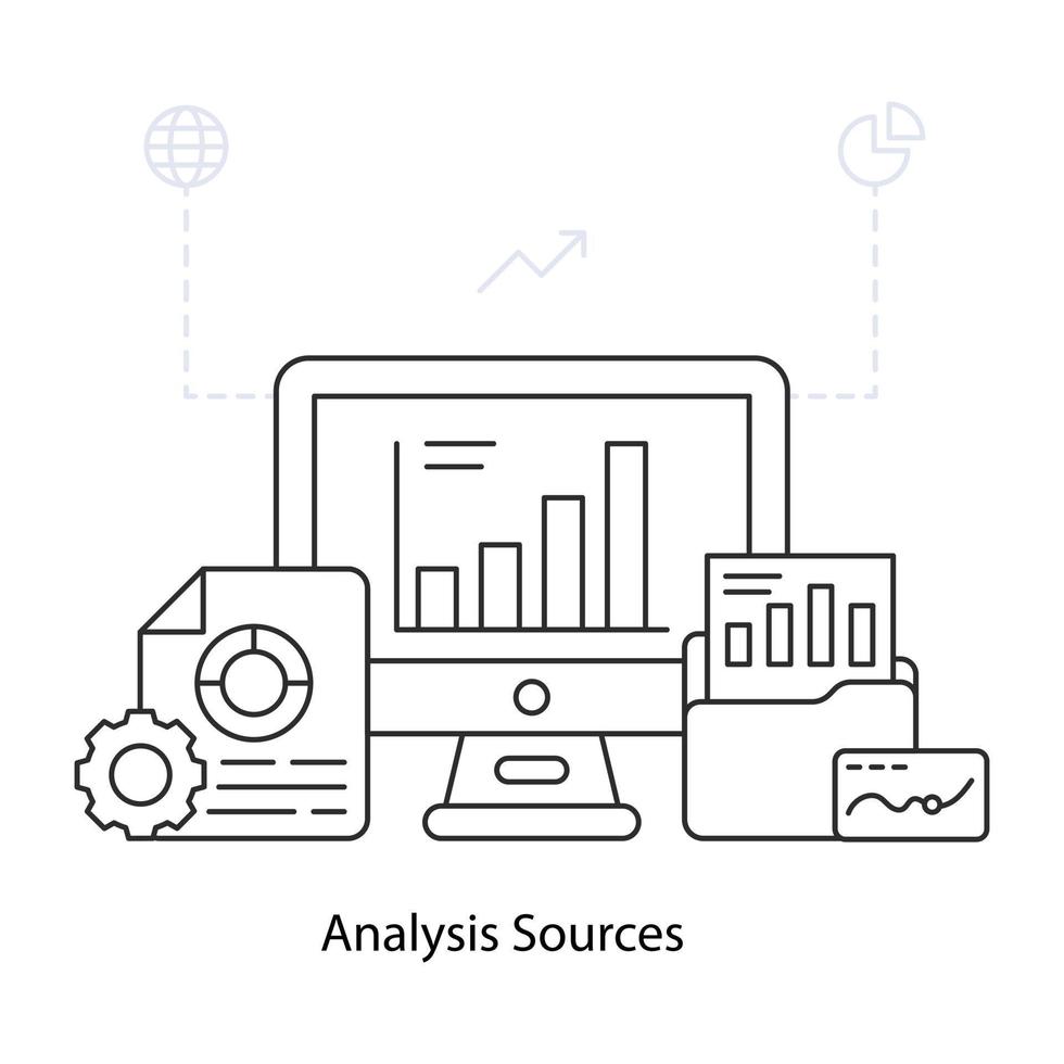 A perfect design illustration of analysis sources vector