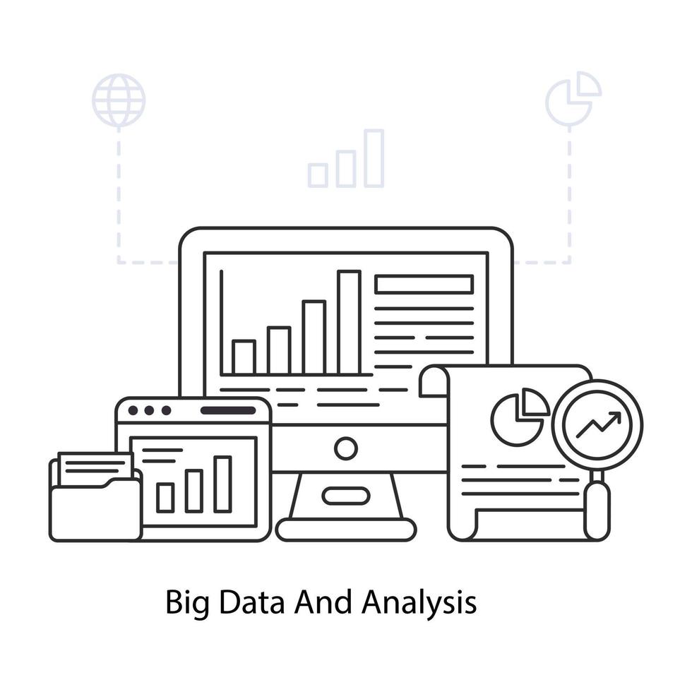 A perfect design illustration of big data analysis vector