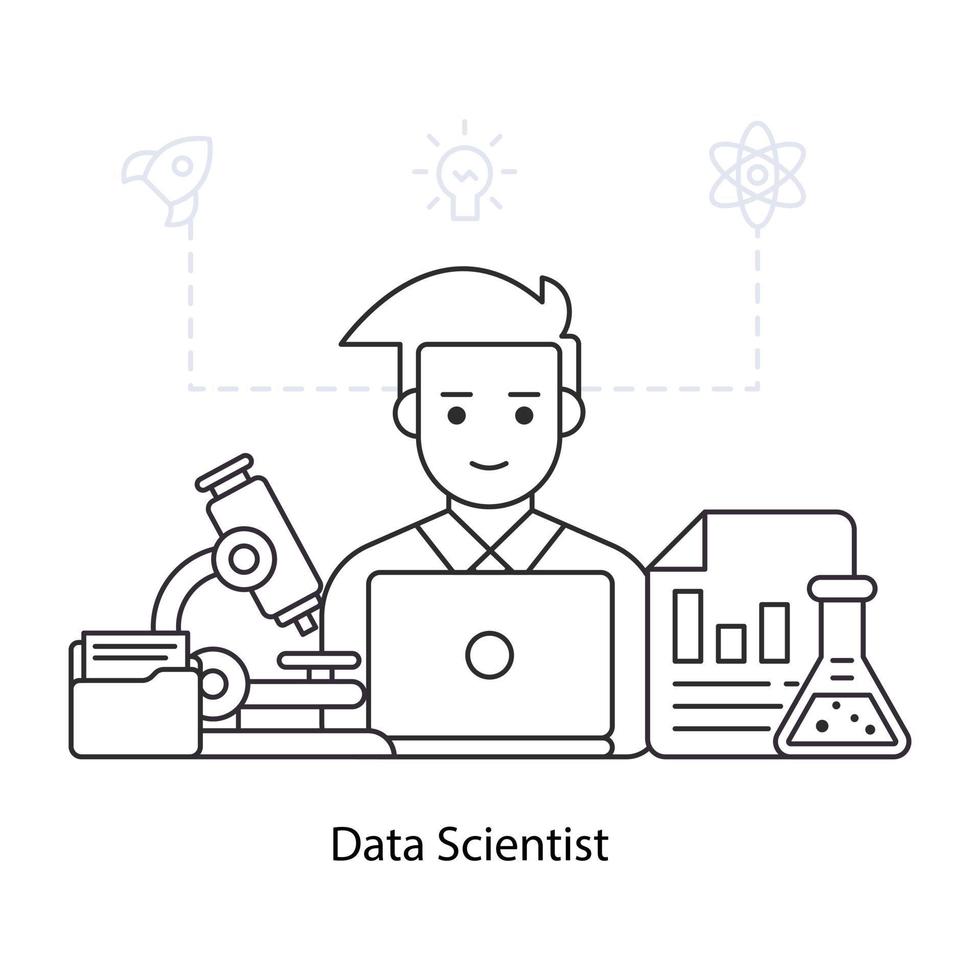 An illustration design of data scientist vector