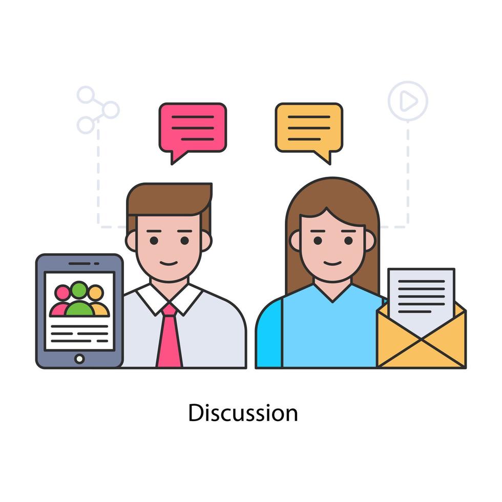 A flat design illustration of discussion vector