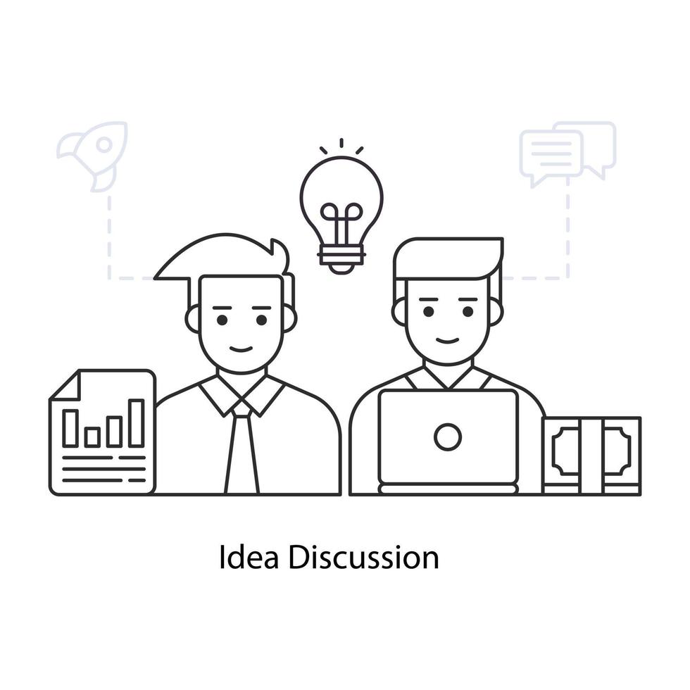 Modern design illustration of idea discussion vector