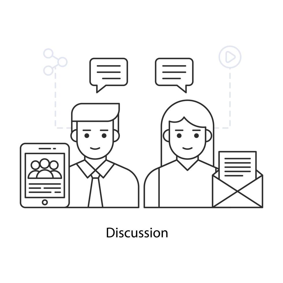 A flat design illustration of discussion vector