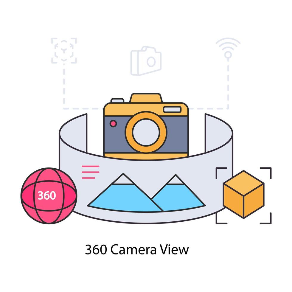 una ilustración de diseño perfecto de la vista de cámara 360 vector