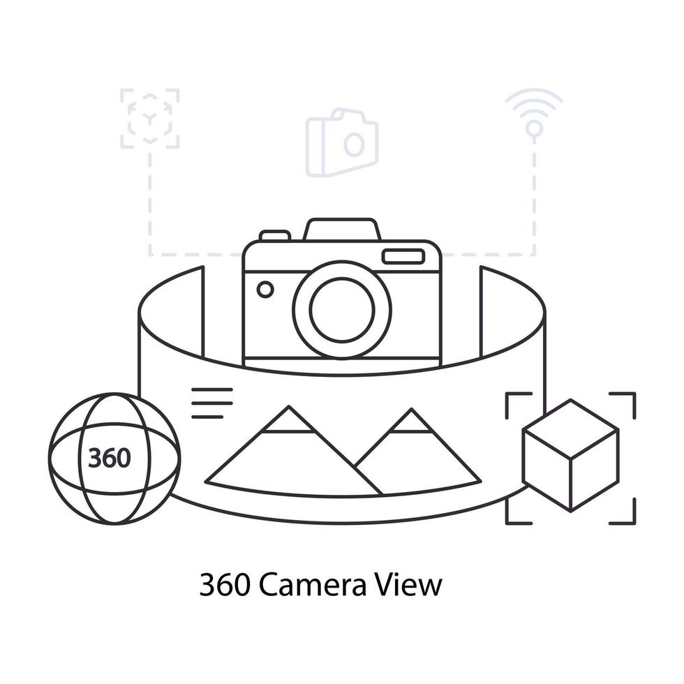 una ilustración de diseño perfecto de la vista de cámara 360 vector
