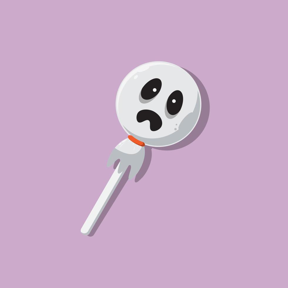 Lollipop Candy with Cute Ghost Shape vector