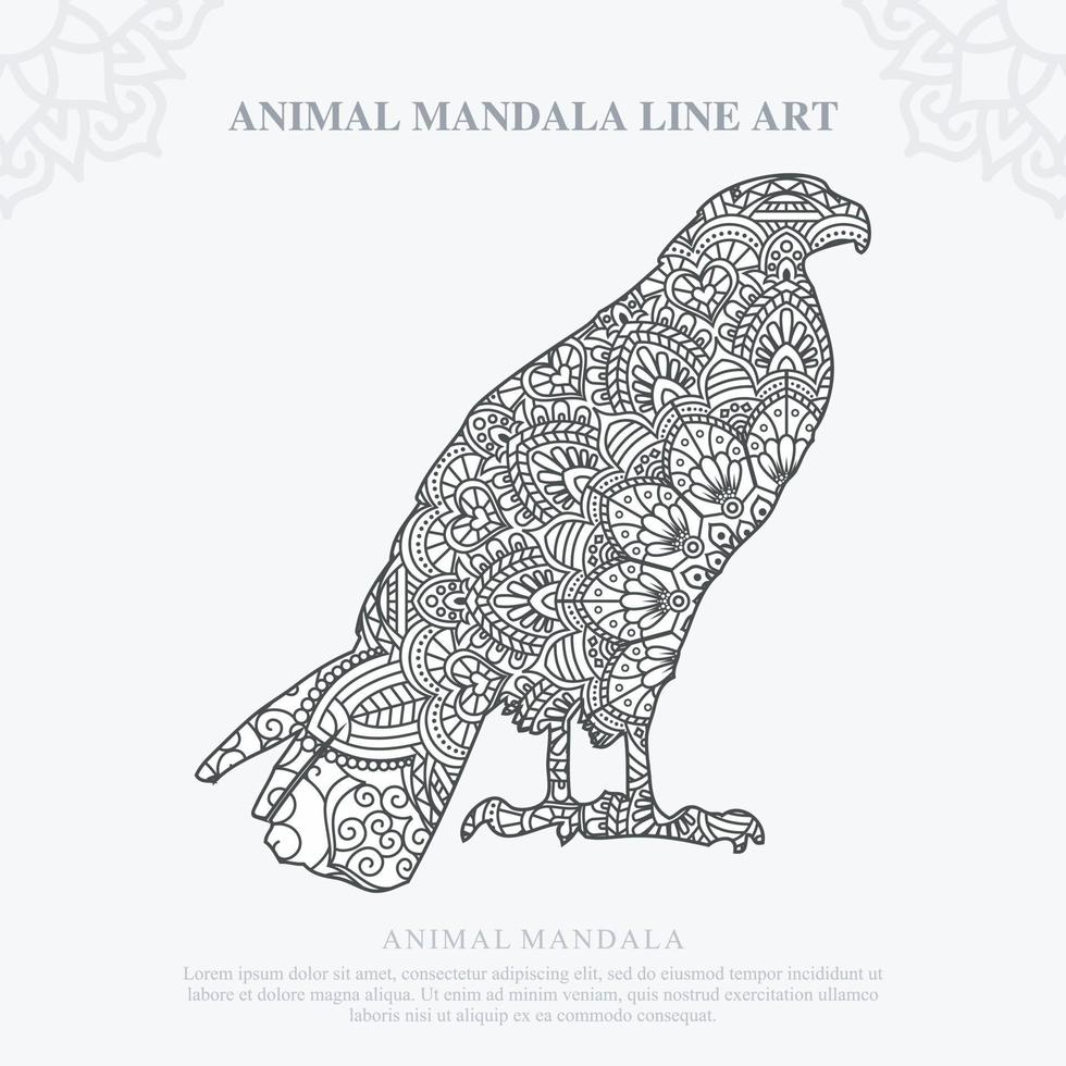 Animal Mandala. Vintage decorative elements. Oriental pattern, vector illustration.