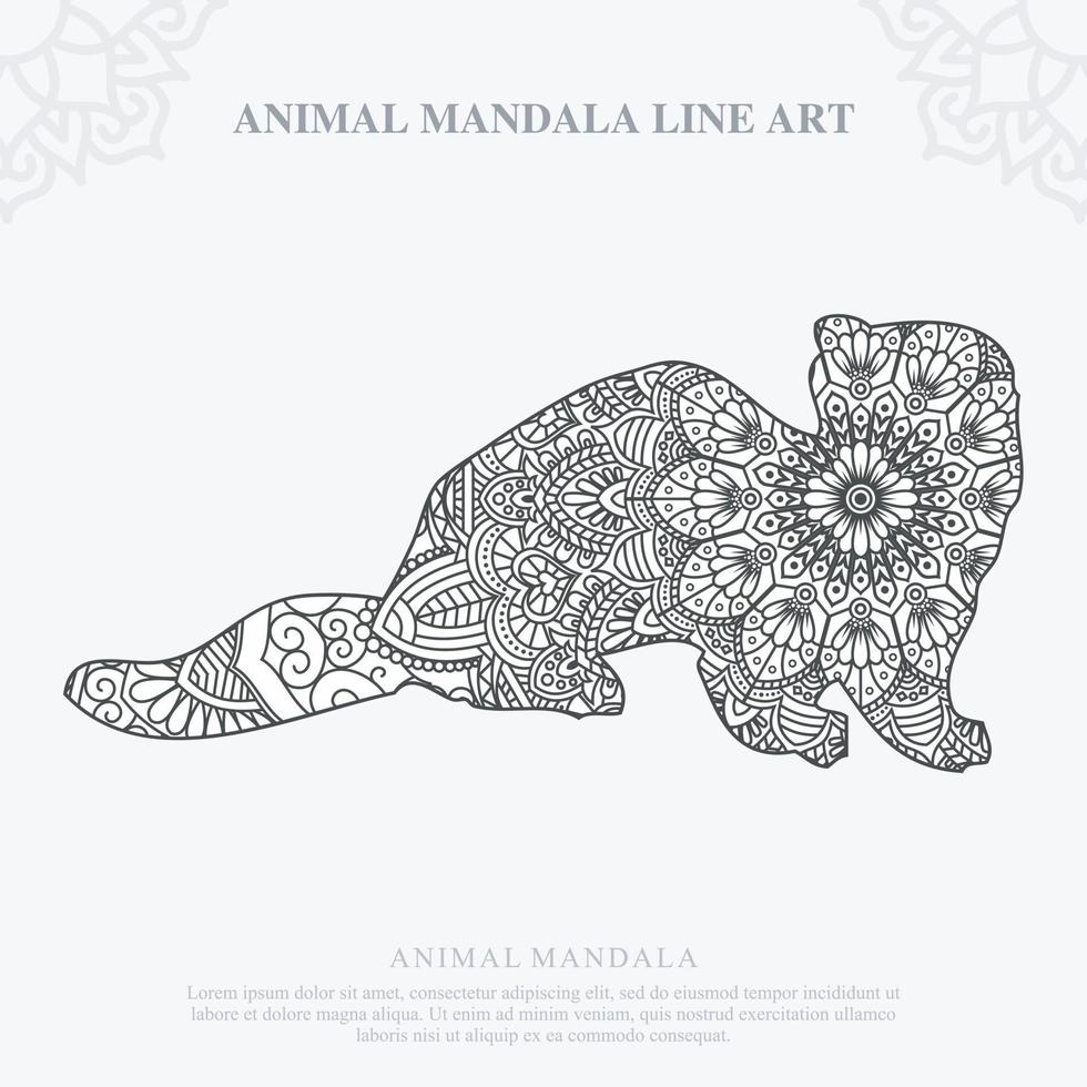 Animal Mandala. Vintage decorative elements. Oriental pattern, vector illustration.