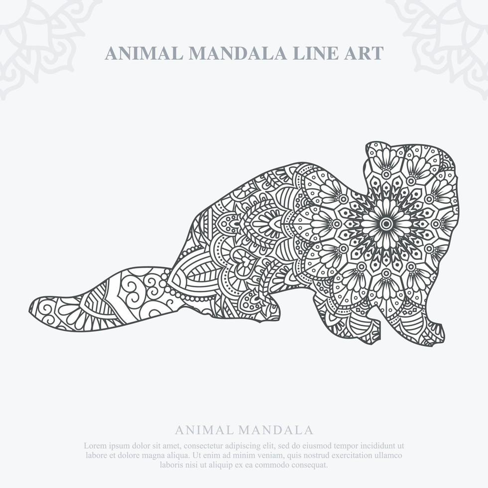 mandala animal. elementos decorativos vintage. patrón oriental, ilustración vectorial. vector