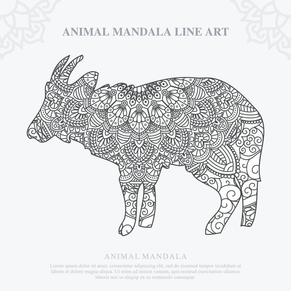 Animal Mandala. Vintage decorative elements. Oriental pattern, vector illustration.