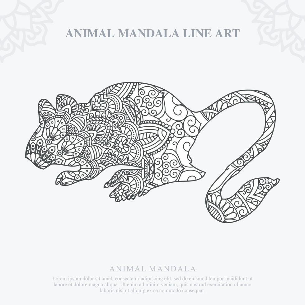 mandala animal. elementos decorativos vintage. patrón oriental, ilustración vectorial. vector