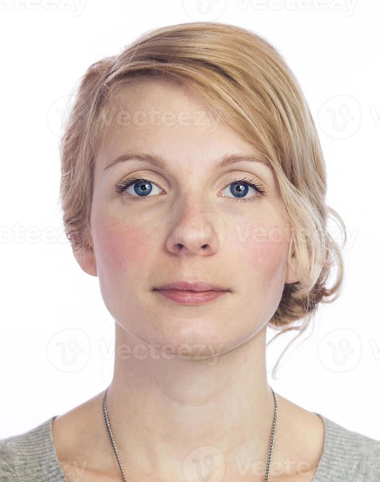 Mugshort of a Beautiful  Woman with no facial Expression photo