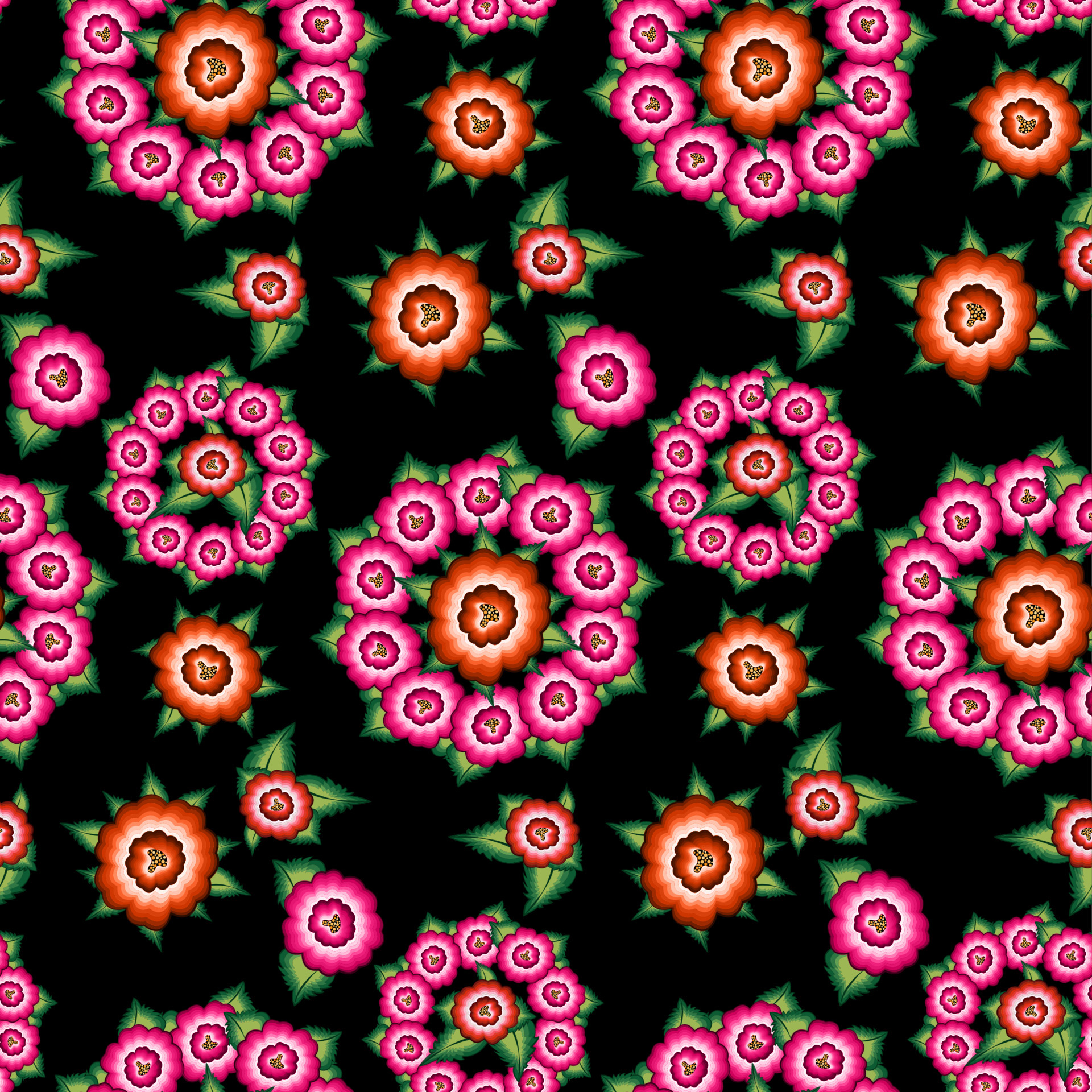 Seamless Mexican floral embroidery pattern, colorful native flowers folk  fashion design. Embroidered Traditional Textile Style of Mexico, vector  isolated on black background 5033410 Vector Art at Vecteezy