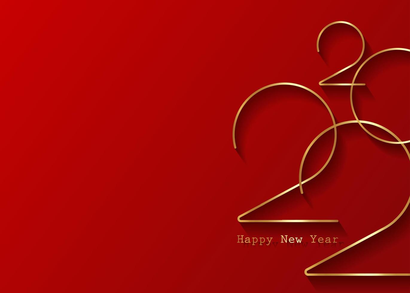 Golden 2022 New Year logo. Holiday greeting card. Vector illustration.  Holiday design for greeting card, invitation, calendar, party, gold luxury  vip, isolated on red background 4655915 Vector Art at Vecteezy