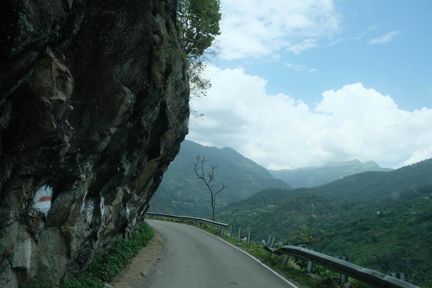 Winding mountain roads into Himalayas. photo
