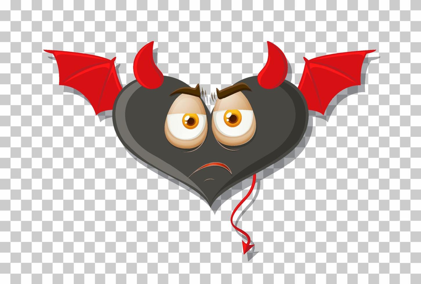 Heart shape devil with facial expression vector