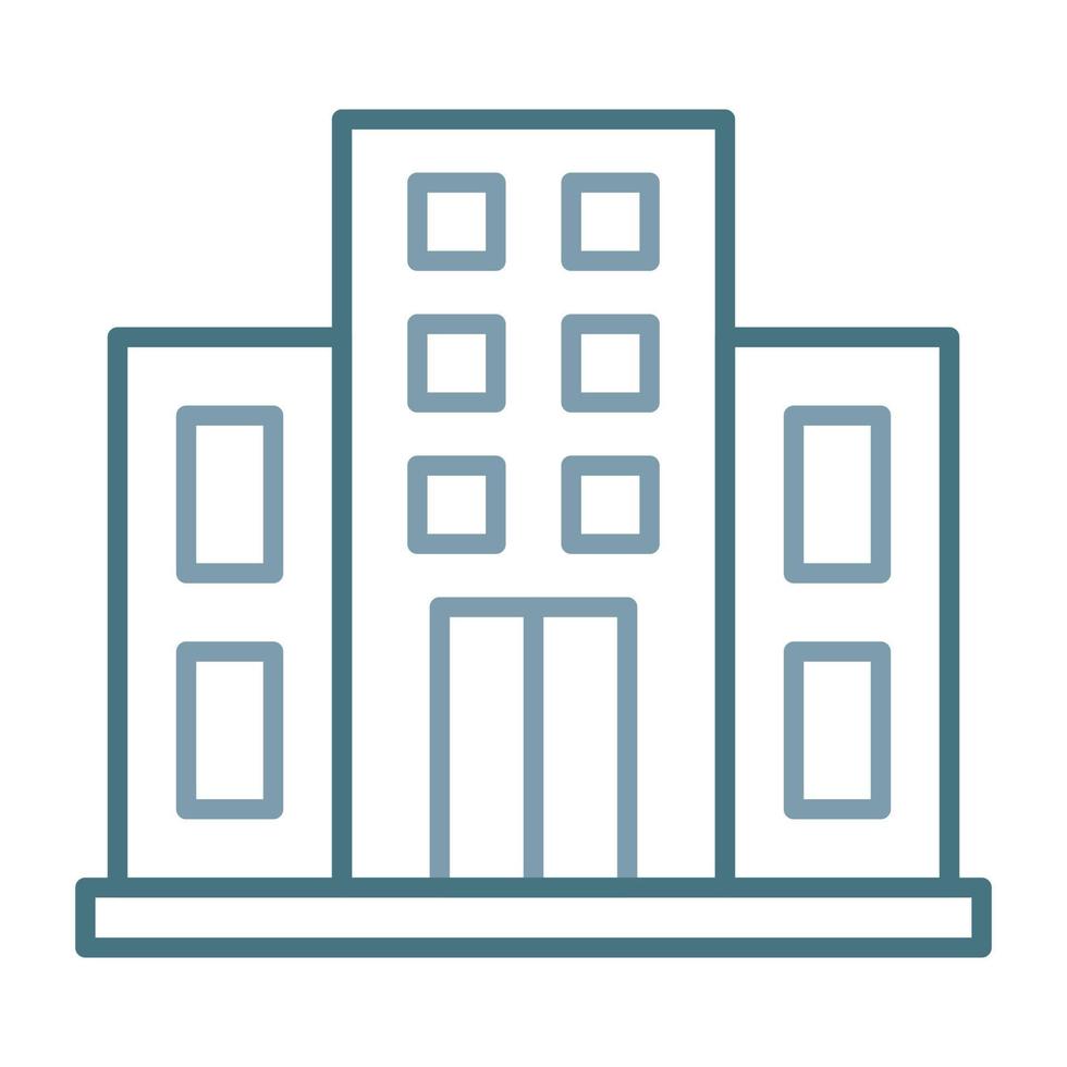 Hotel Building Line Two Color Icon vector