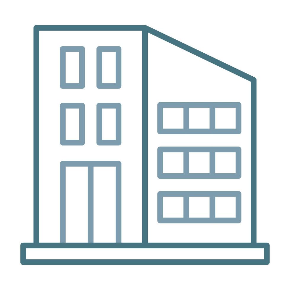 Building Line Two Color Icon vector
