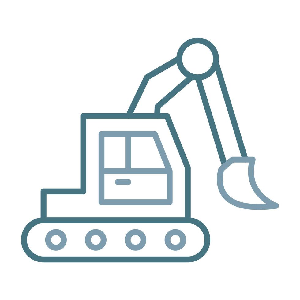 Excavator Line Two Color Icon vector