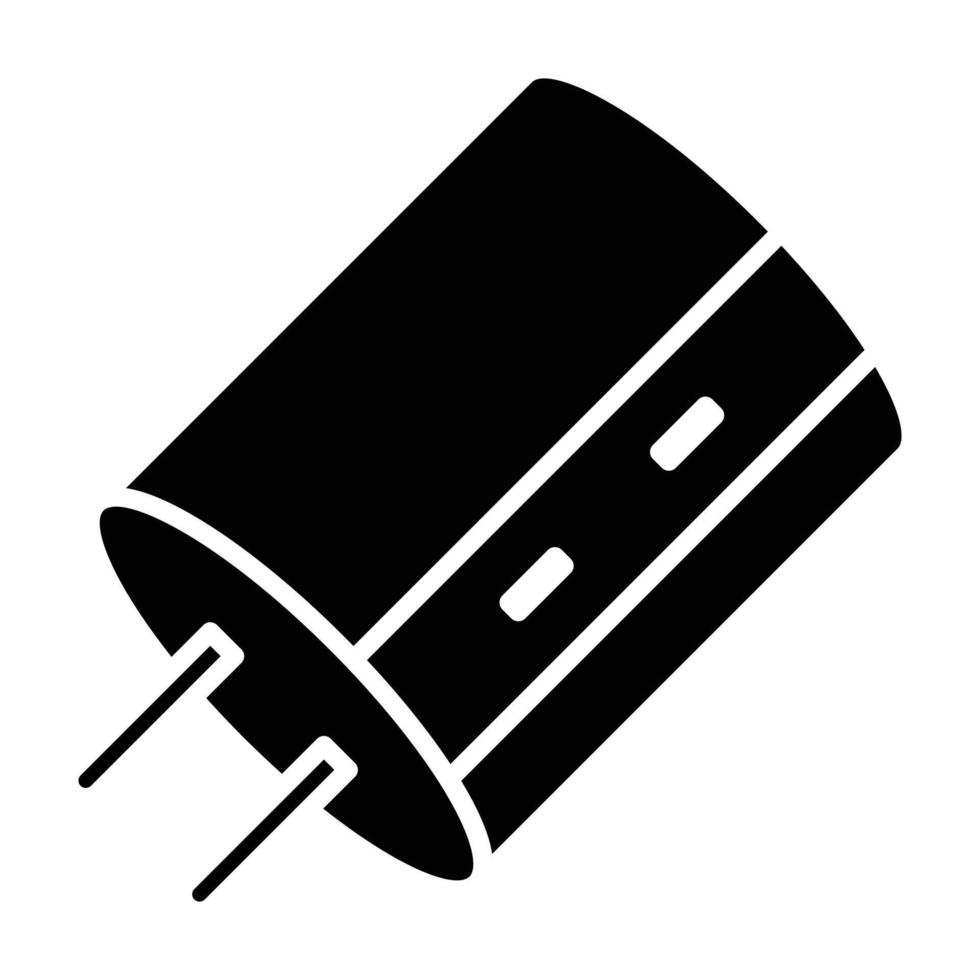 Capacitor Glyph Icon vector