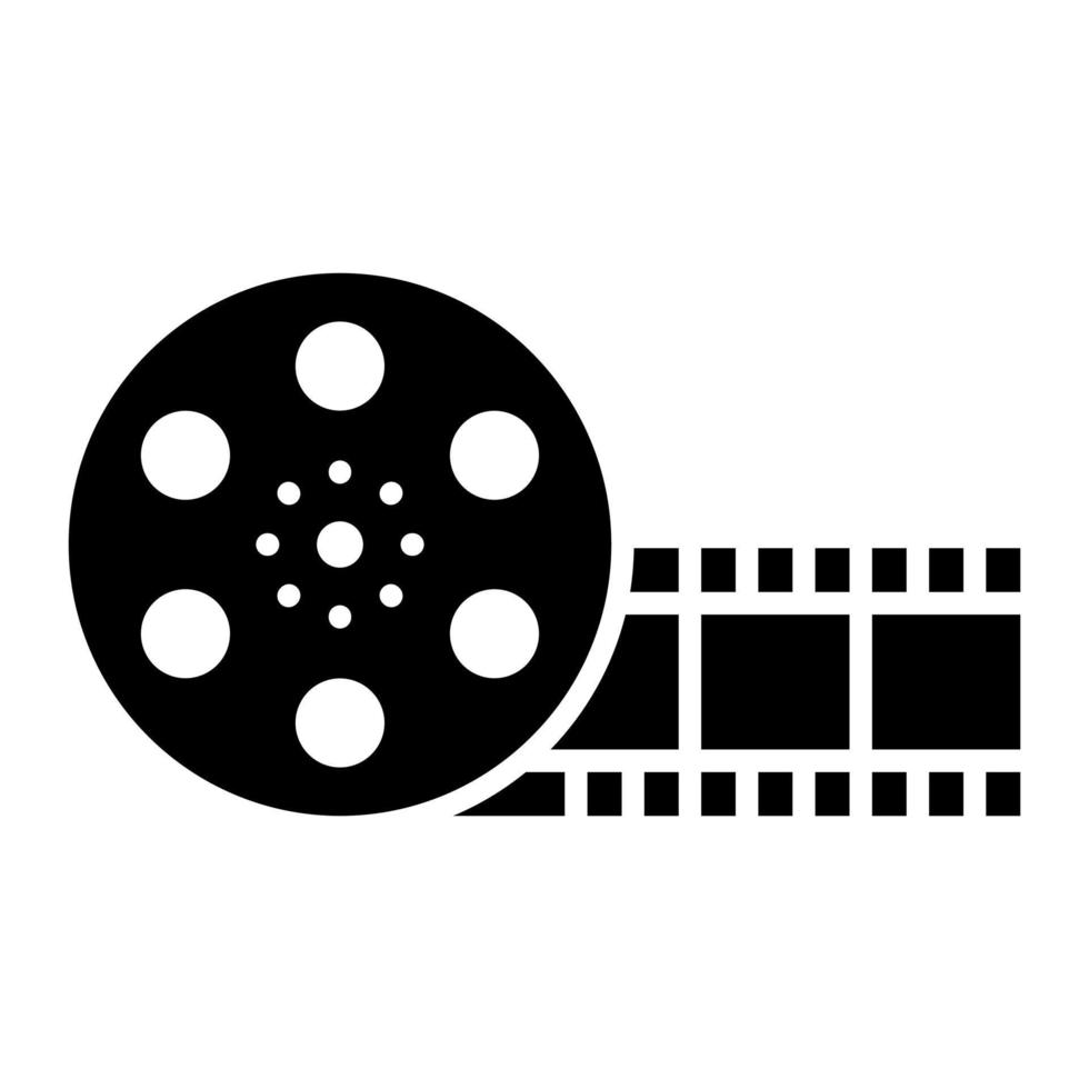 Film Reel Glyph Icon vector