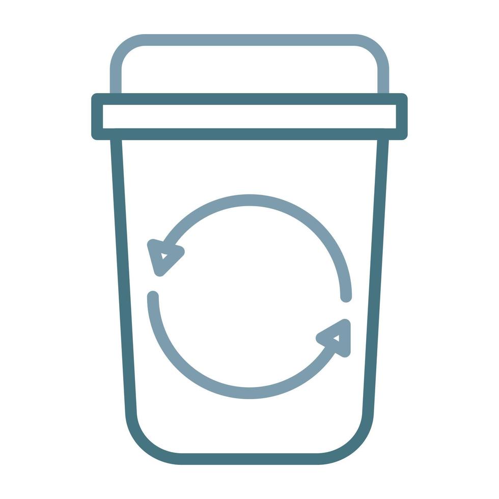 Recycle Bin Line Two Color Icon vector