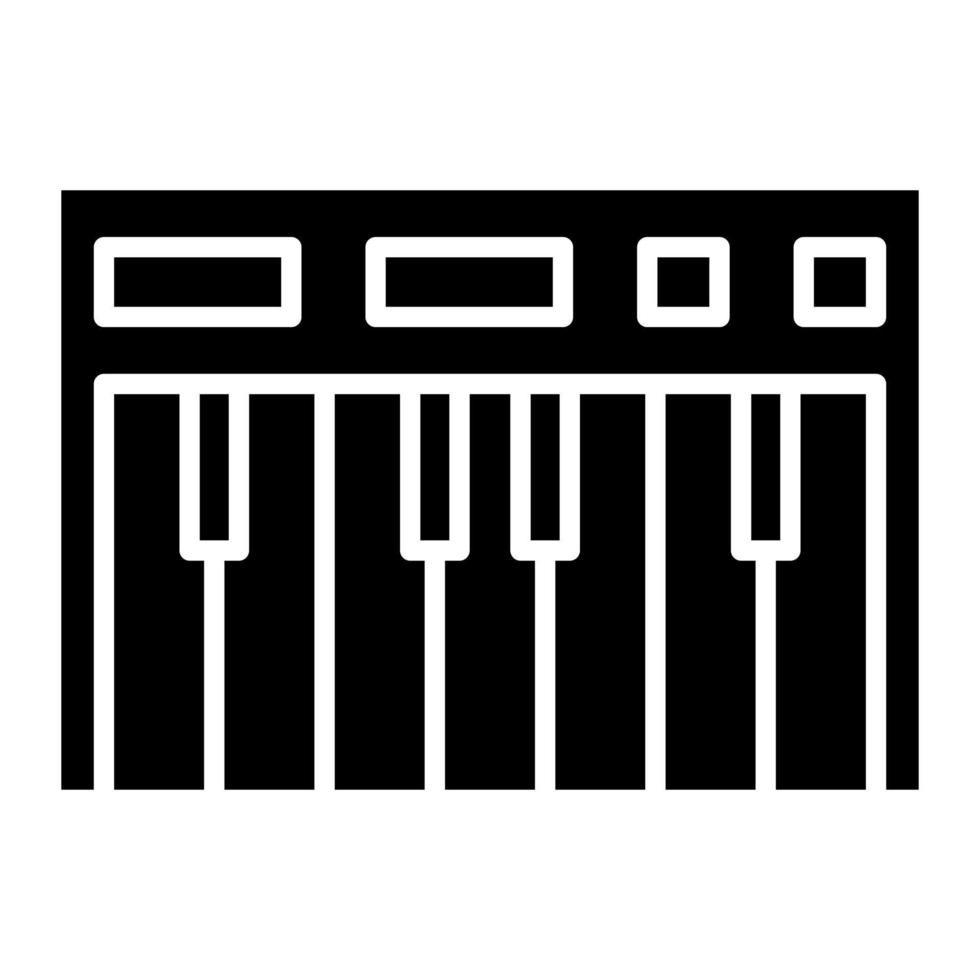 icono de glifo de piano vector