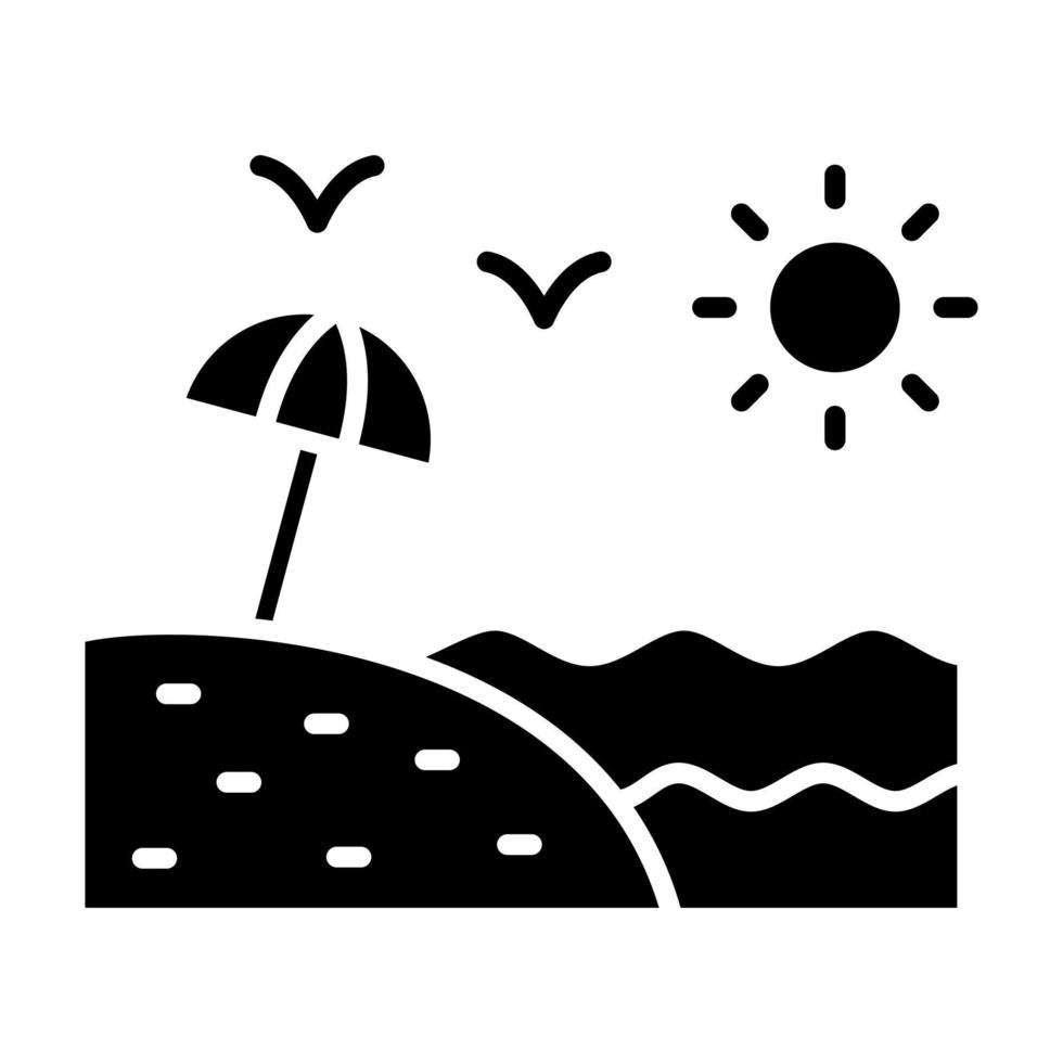 Beach Glyph Icon vector