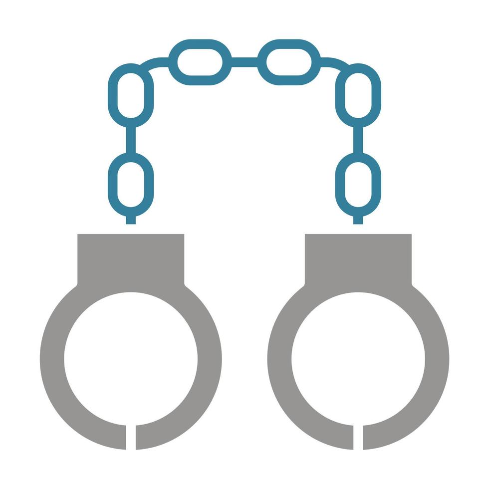 Handcuffs Glyph Two Color Icon vector