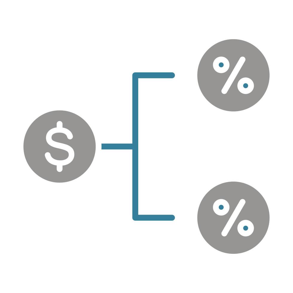 icono de dos colores de glifo de comisión vector