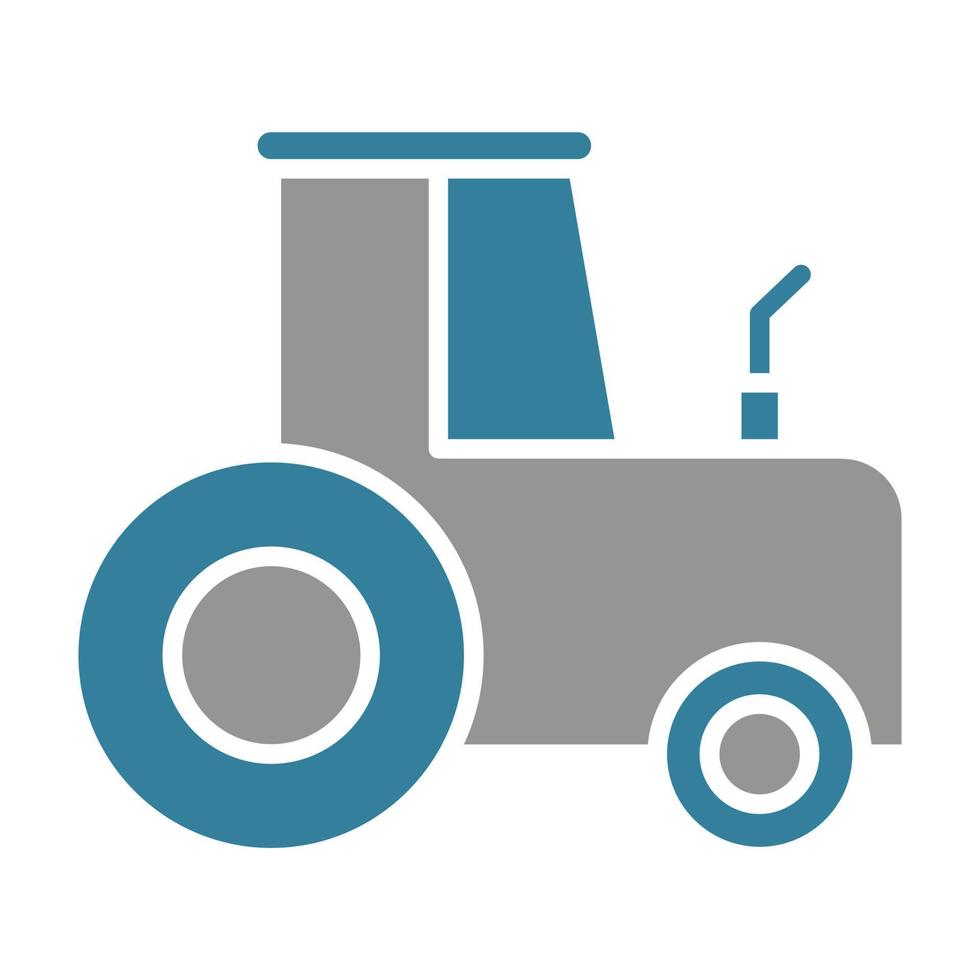 tractor glifo icono de dos colores vector