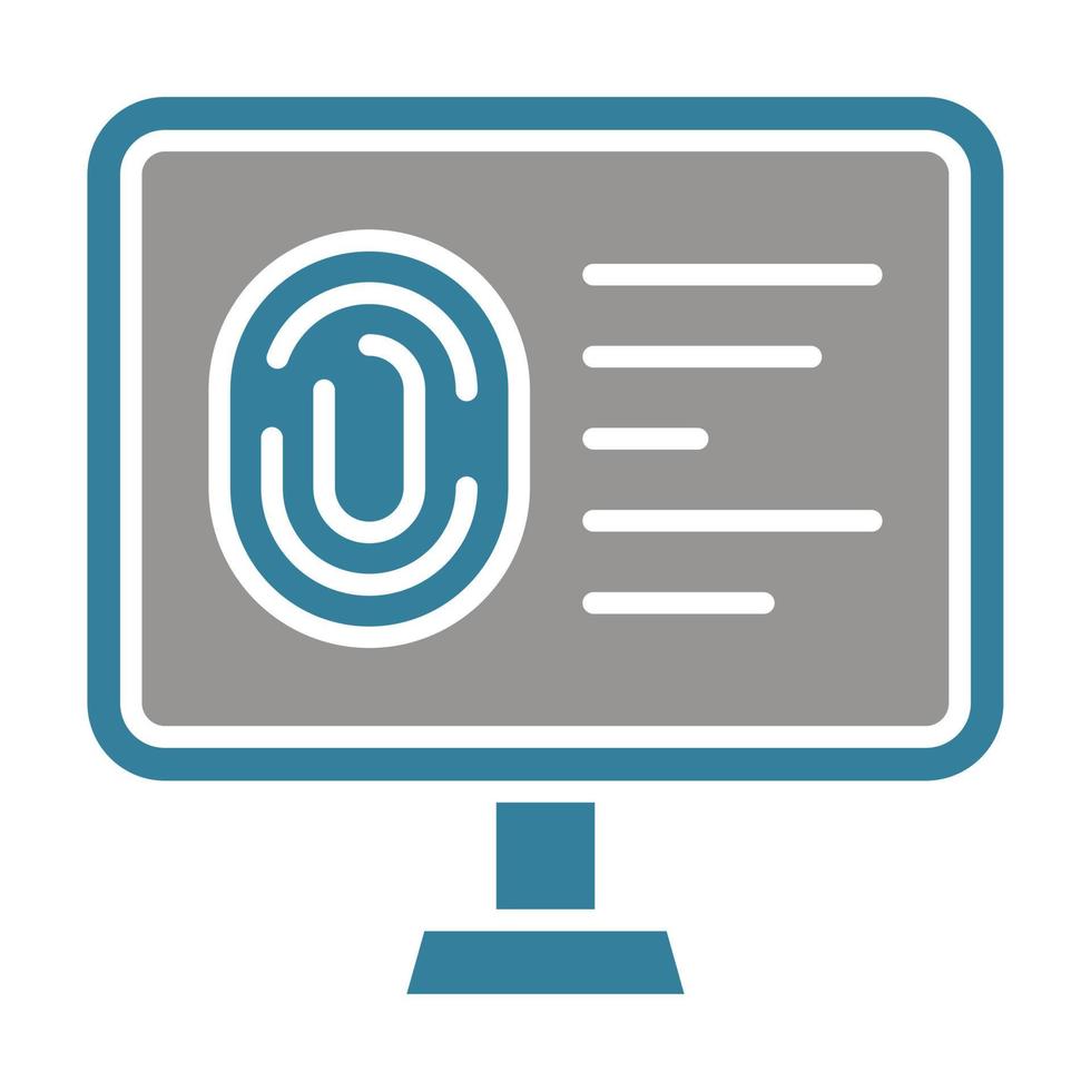 Fingerprint Database Glyph Two Color Icon vector