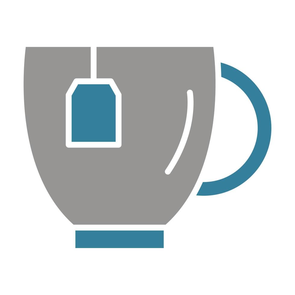 Tea Cup Glyph Two Color Icon vector