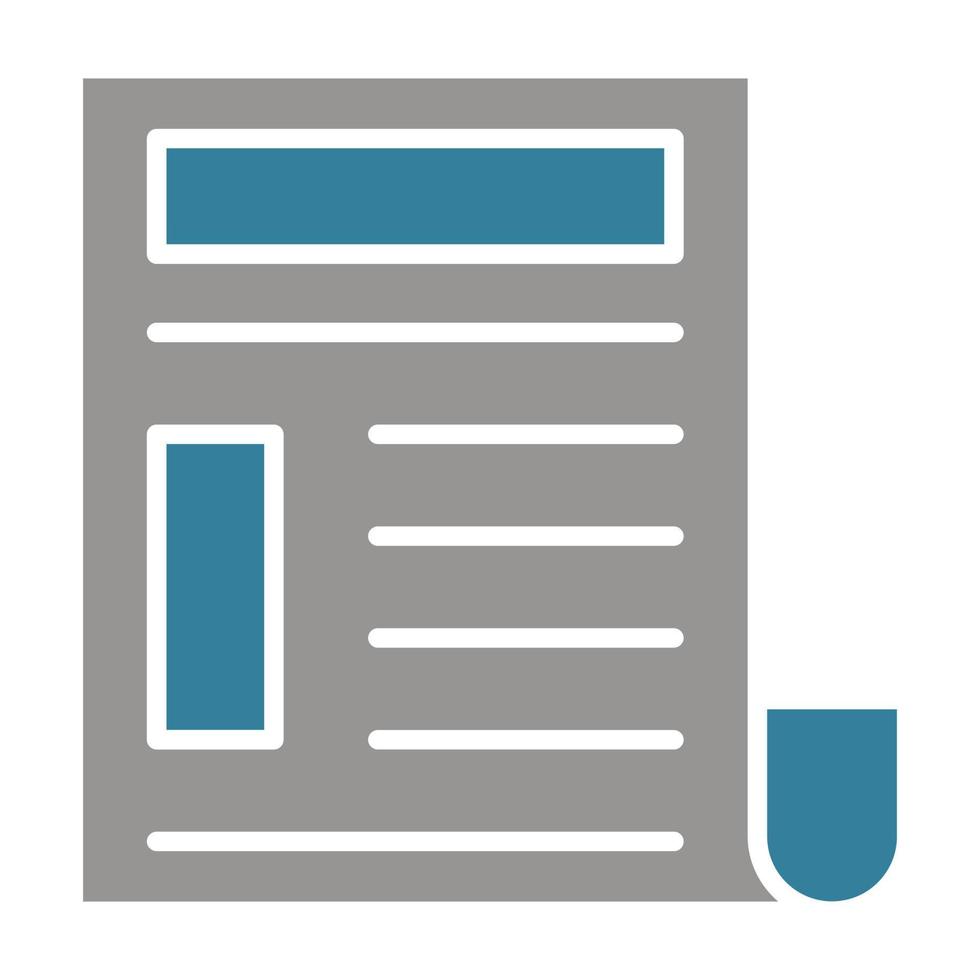 Newspaper Glyph Two Color Icon vector