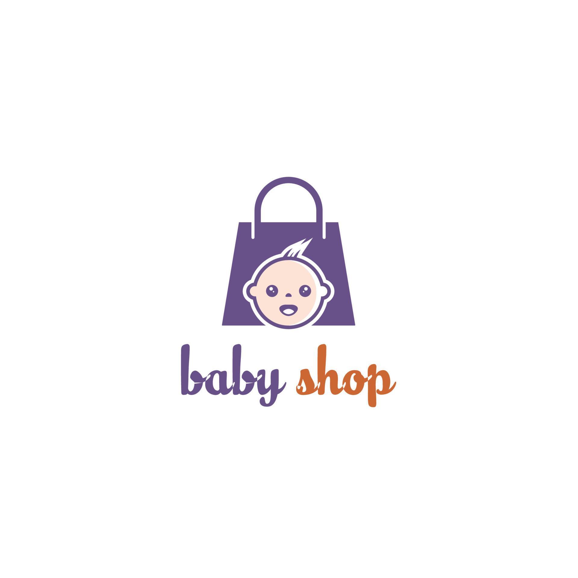 baby shop logo with cute baby face illustration 4657170 Vector Art at ...