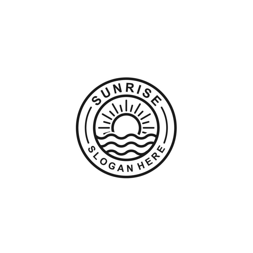 sunrise logo template vector, icon in white background vector