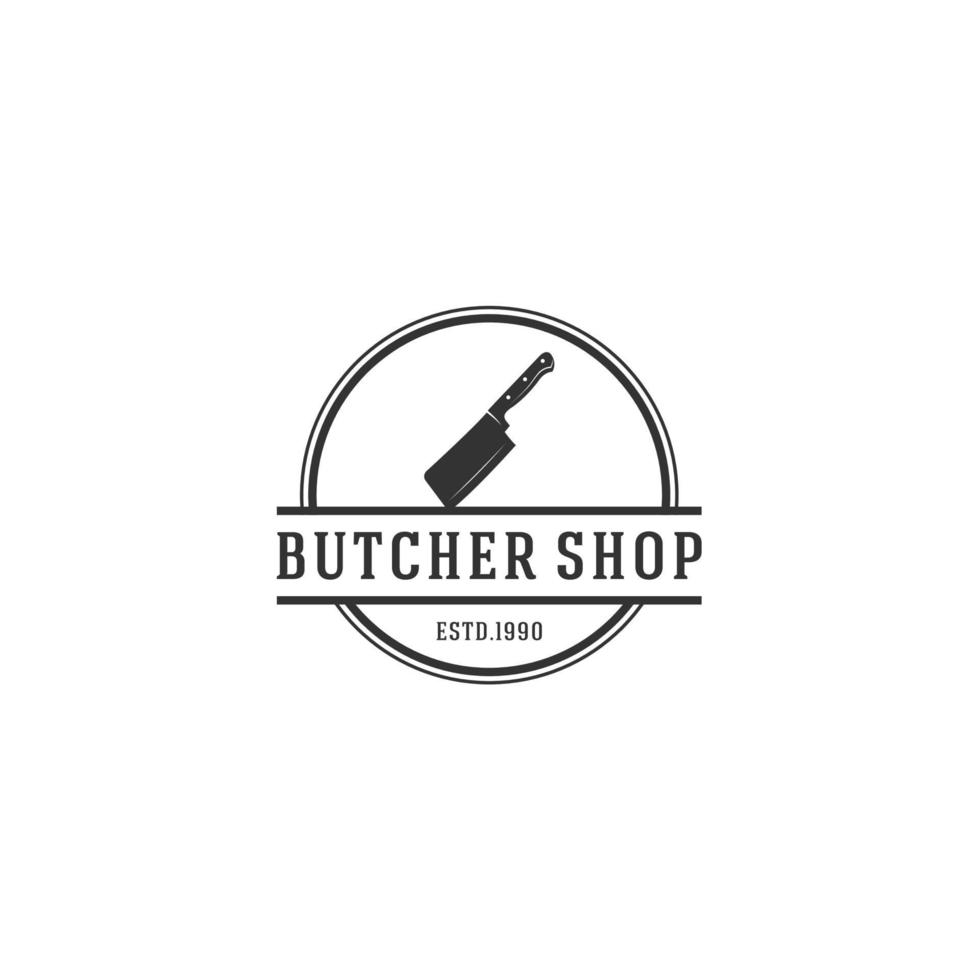 butcher logo template, vector, icon , in white background vector