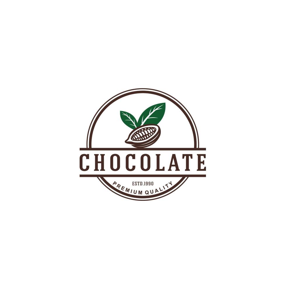 logotipo de ilustración de fruta de chocolate en fondo blanco vector