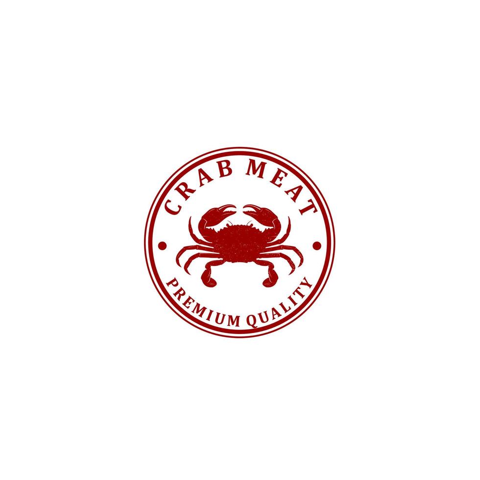 Logotipo de carne de cangrejo con ilustración de cangrejo fresco vector